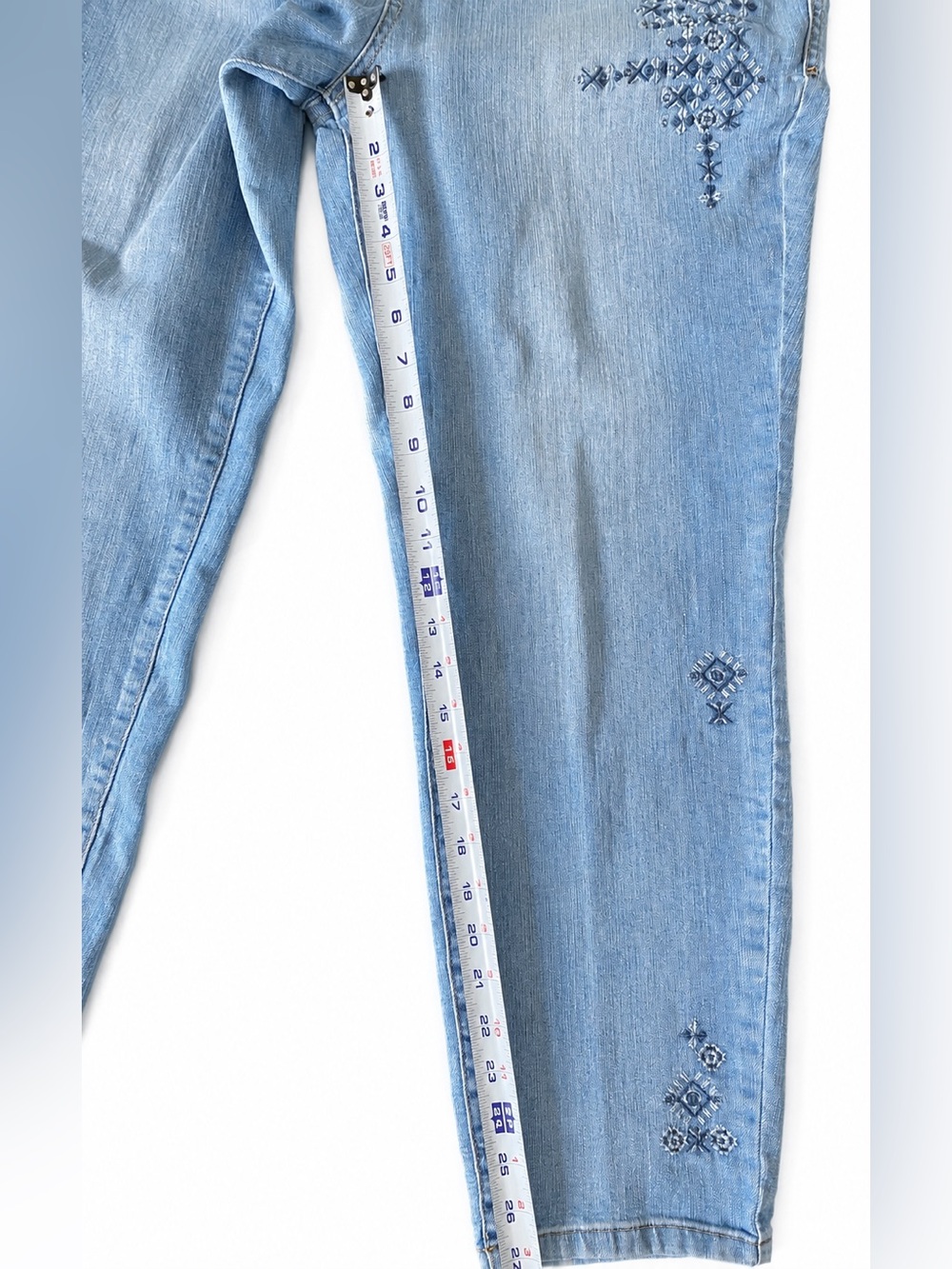 Christopher & Banks Light Blue Jeans Embroidered 12 - Picture 5 of 8